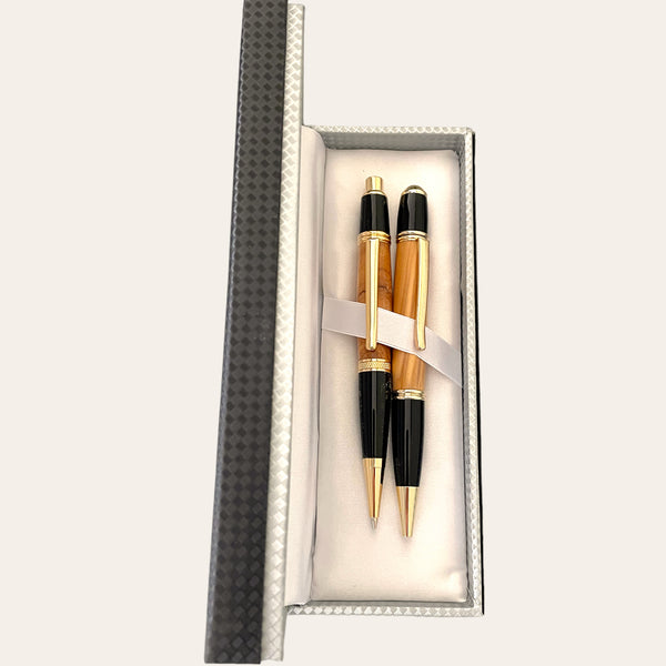 Gatsby Pen and Pencil Set-Exotic Bethlehem Olive Wood Paul's Hand Turned Creations