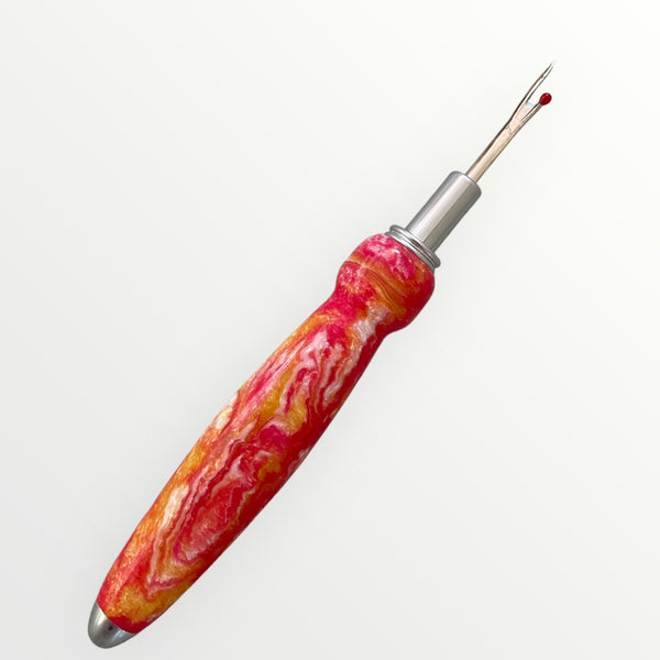 Hand Turned Resin Single Blade Seam Ripper-Lotus Flower