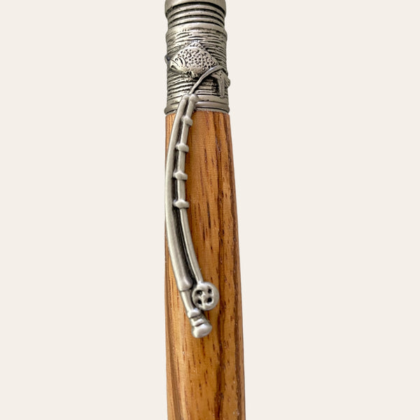 fishing rod as the clip with zebrawood paul's hand turned creations
