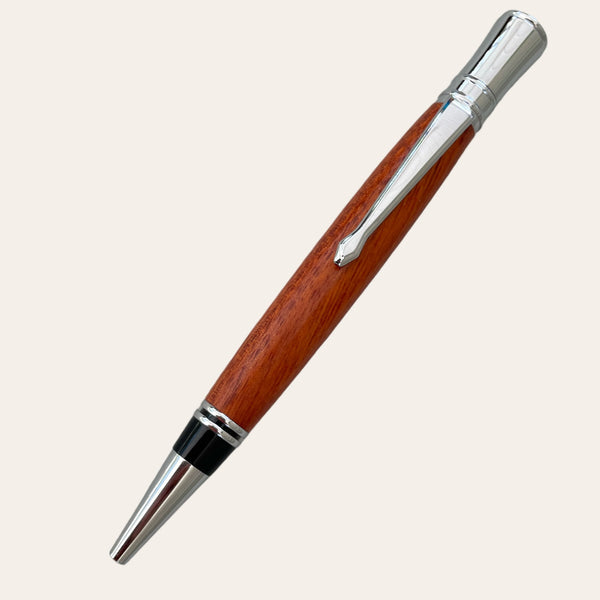 Blood Wood Refillable Executive Pen With Chrome Trim