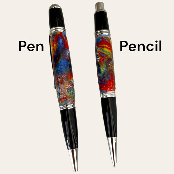 Resin Gatsby Pen and Pencil Set- Groovy