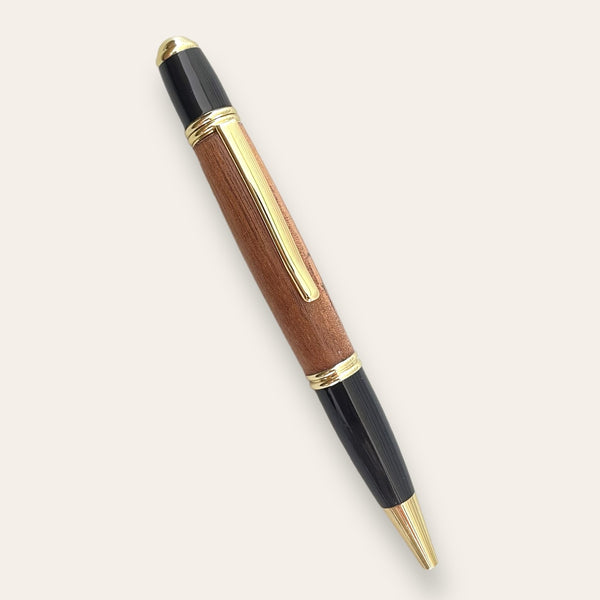 Hand Turned Gatsby Pen With Gold Trim - Spalted Oak Pens Paul's Hand Turned Creations