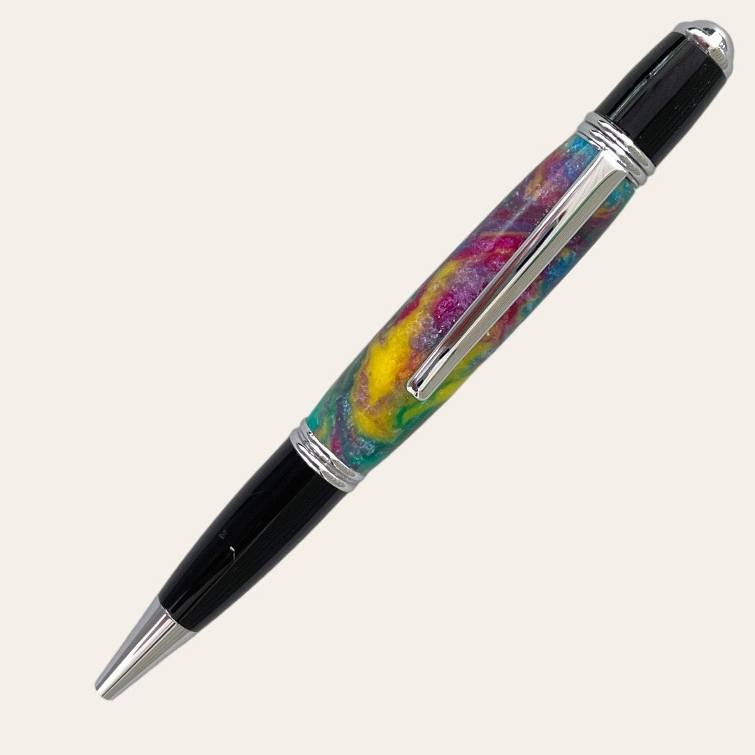 Hand Turned Multi-color Rollerball Pen | Colorful Custom Pen outlets | Gunmetal Trim | Red Green Gold Purple Pen | Unique Gifts