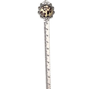 A hand turned cabochon bookmark with a coffee bean resin insert made with antique silver and depicts a ruler, made by Paul’s hand turned creations. For the collection of bookmarks. 