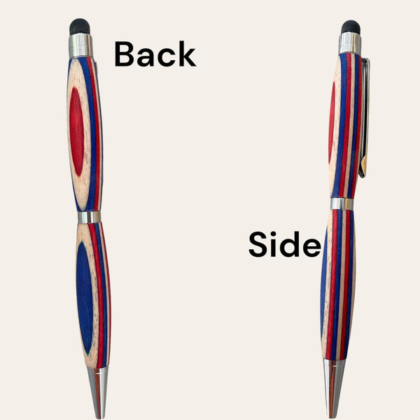 Spectraply  Wood Refillable Stylus Pen Chrome Trim - Americana