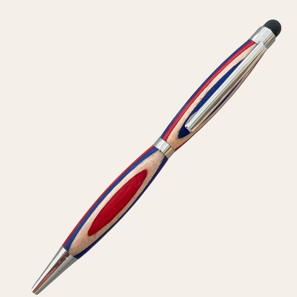 Spectraply  Wood Refillable Stylus Pen Chrome Trim - Americana