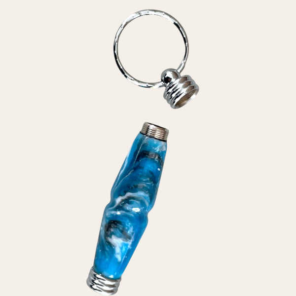 Bluebird Keychain Grip by Paul's: Hand turned resin, detachable ring—unique gift idea!.