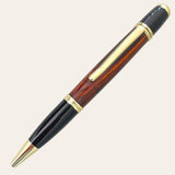 Paul's Cocobolo Wood Gatsby Pen With Gold Trim by Hand Turned Creations.