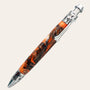 Orange Black Resin Click Pen, crafted by Paul's Creations; chrome trim and clip.