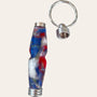 Hand Turned Resin Secret Compartment Key Chain - Groovy