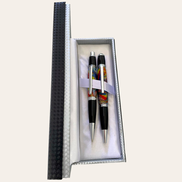 Resin Gatsby Pen and Pencil Set- Groovy