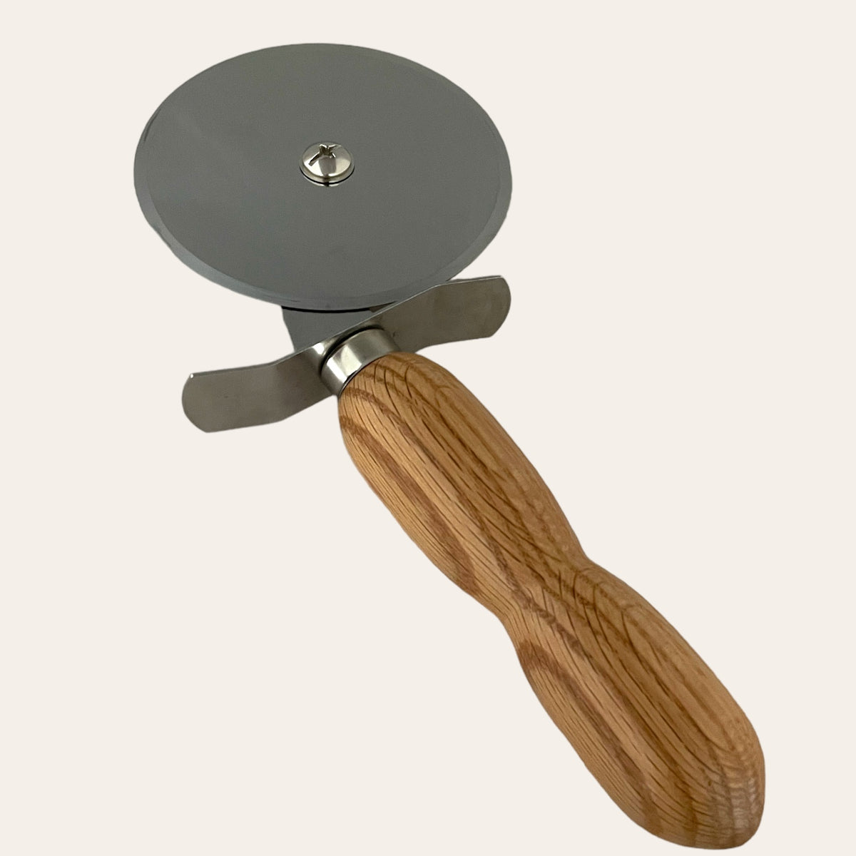 Oak Wood Hand Turned Pizza Cutter