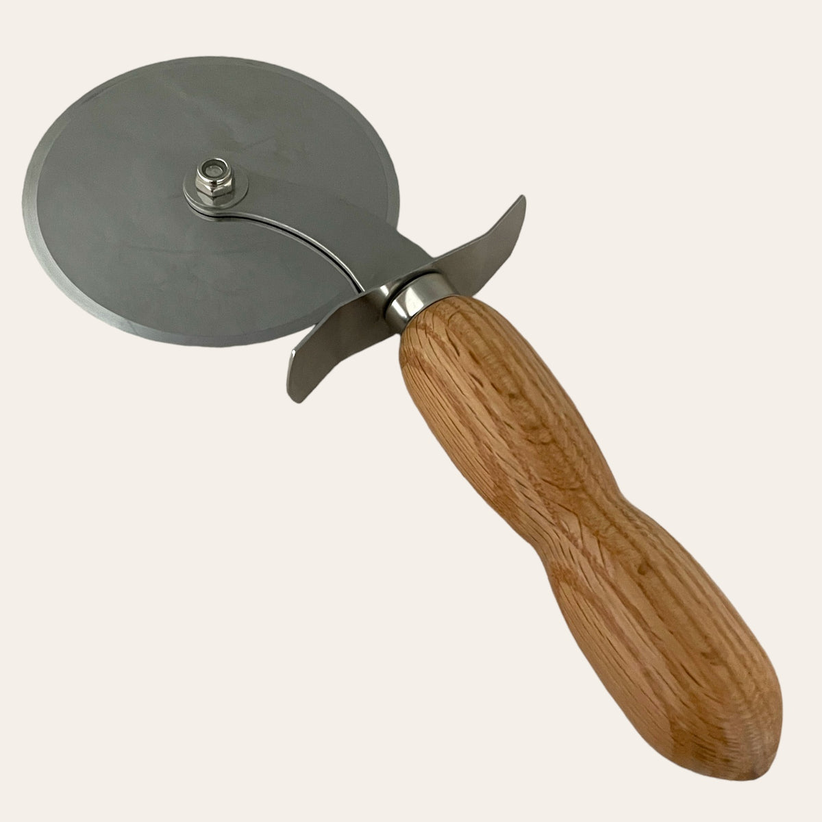 Oak Wood Hand Turned Pizza Cutter