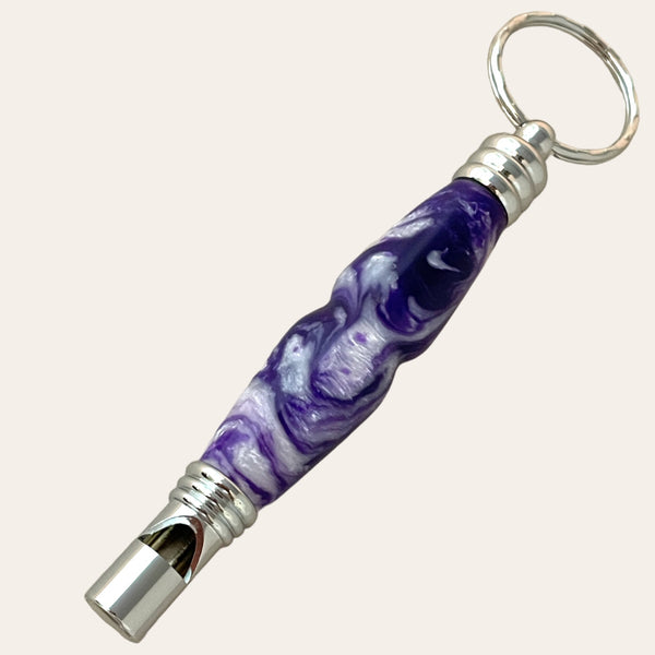 Purple Passion Resin Secret Compartment Key Chain with Safety Whistle
