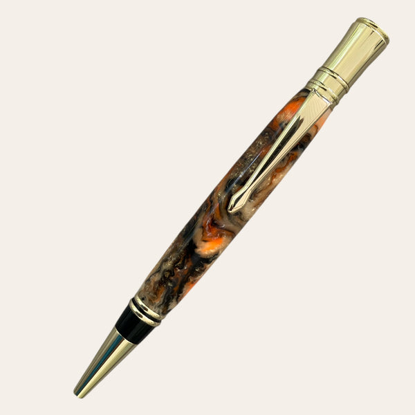 Executive Pen With Gold Trim- Tangerine