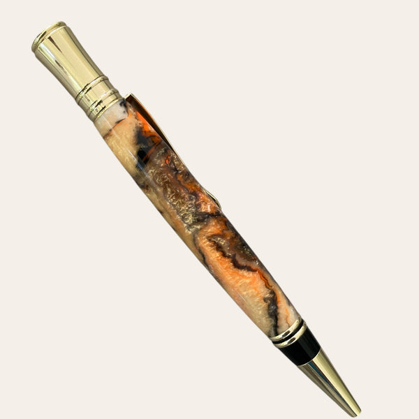 Executive Pen With Gold Trim- Tangerine