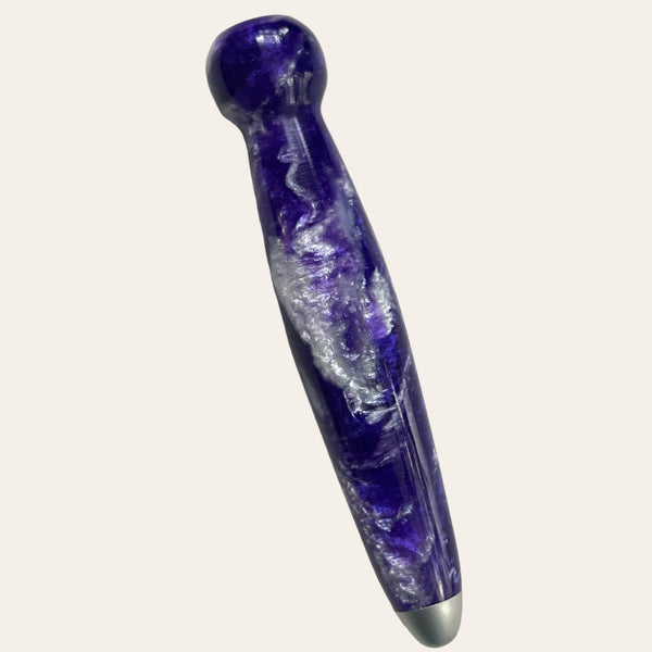 Purple Passion Hand Turned Resin Crochet Handle with Nine Interchangeable Hooks