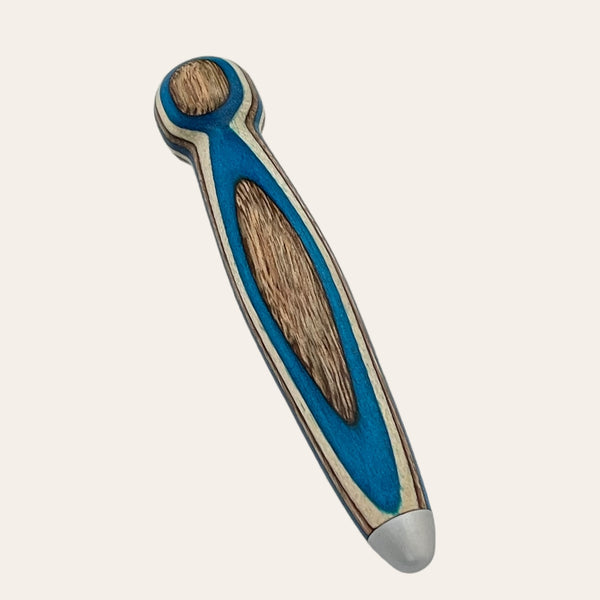 Spectraply Wood Crochet Handle with Nine Interchangeable Hooks - Blue Wave
