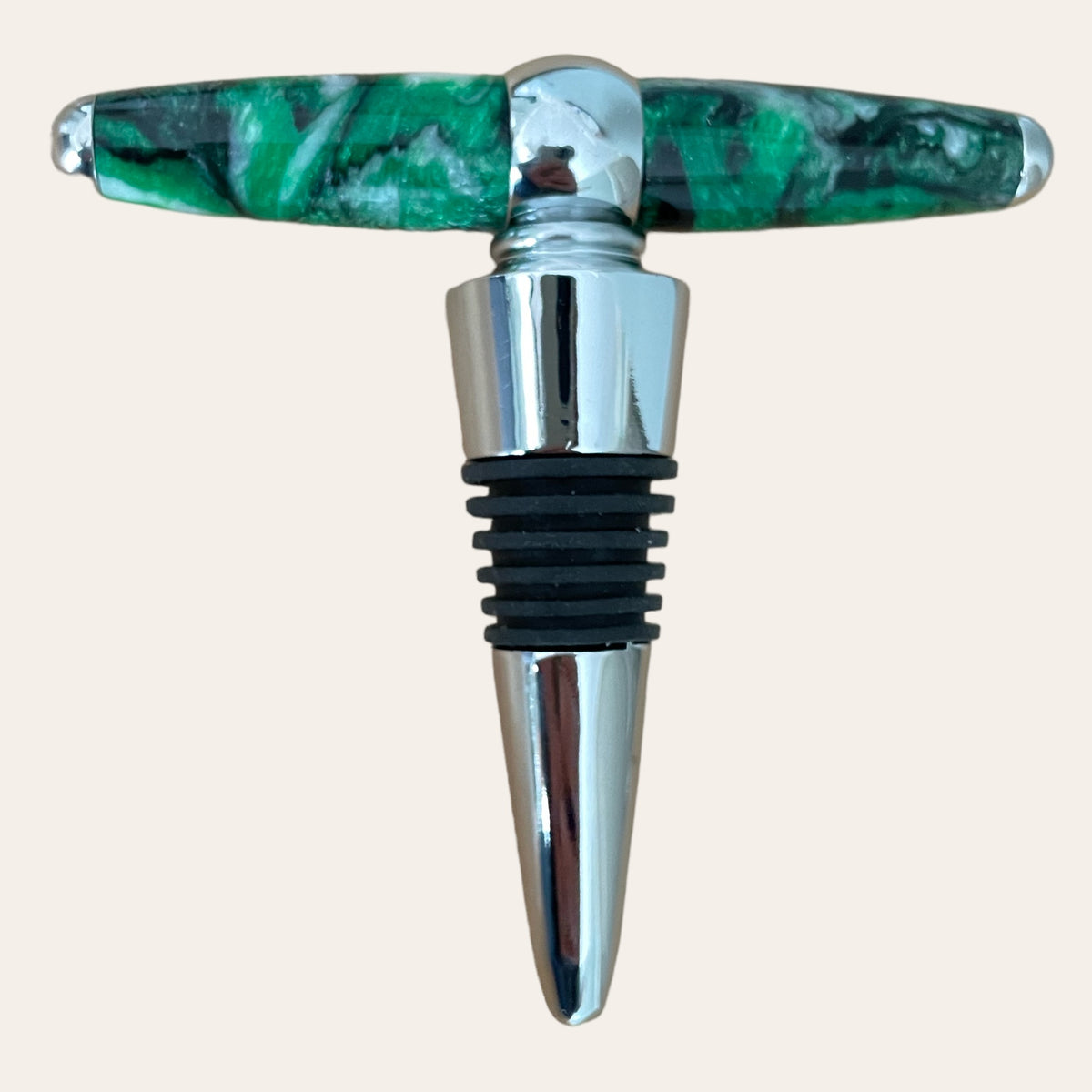 Evergreen Forest Resin Hand Turned  T-Handle Winetopper Corkscrew