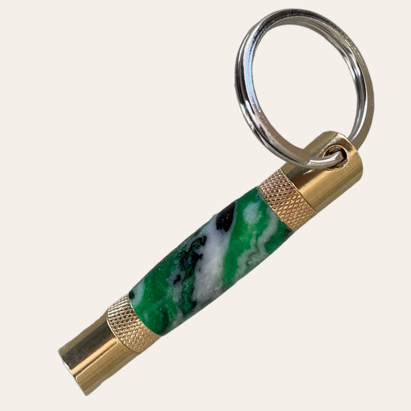 Brass Hand Turned Bottle Opener Keychain- Evergreen Forest