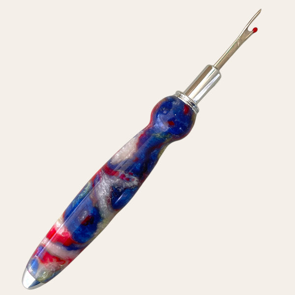 Hand Turned Resin Single Blade Seam Ripper - Psychedelic