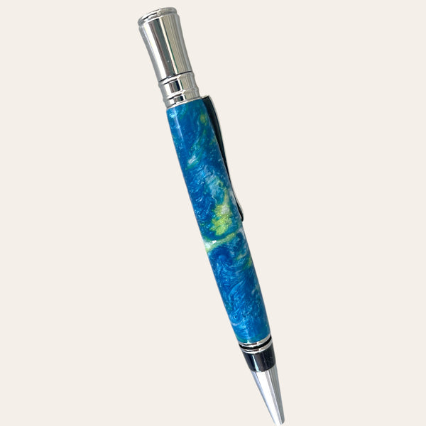 Resin Executive Pen With Chrome Trim - Waterfall