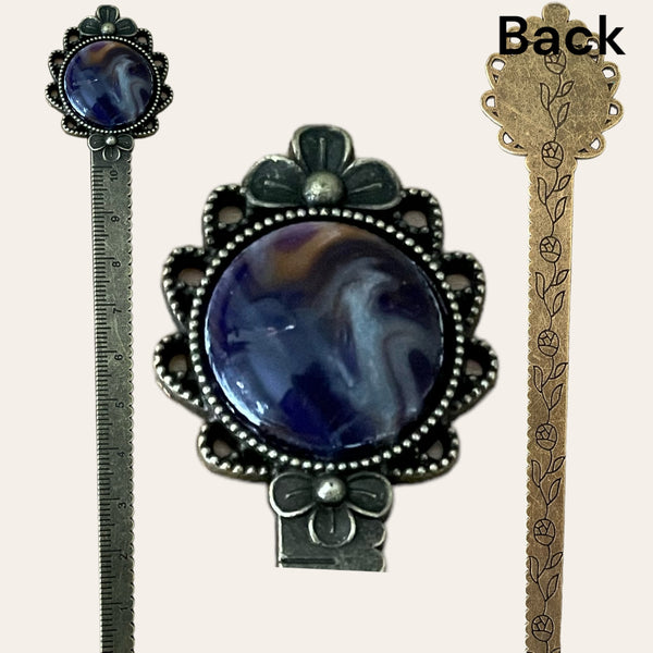 Resin Hand Turned Cabochon  Bookmark - Darkness
