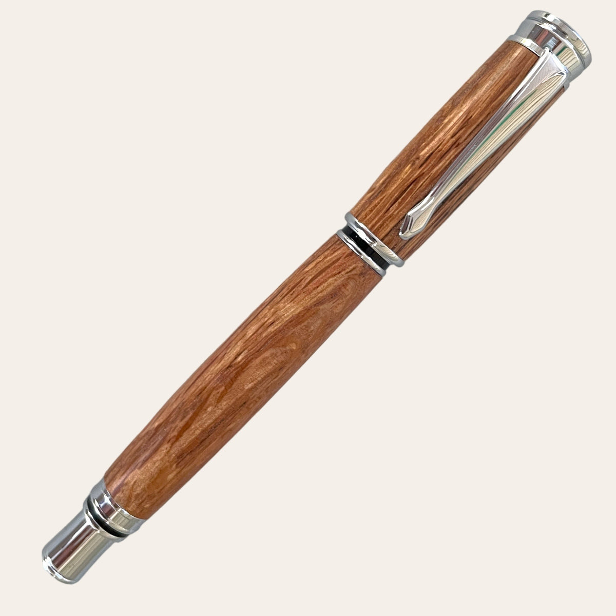 Hand turned Jr. Gentleman pen with magnetic cap, rollerball, chrome trim. Paul's Hand Turned Creations