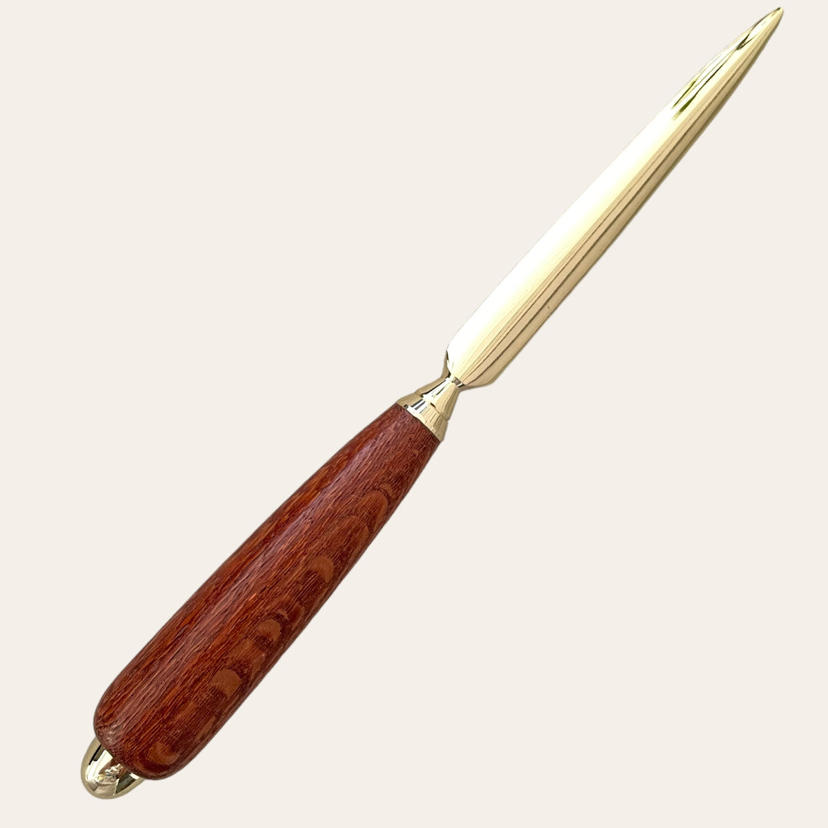 Letter Opener with Executive Pen on Gold Trim - Exotic Leopard Wood