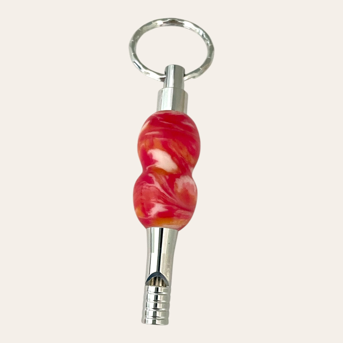 Resin Key Chain with Safety Whistle - Lotus Flower