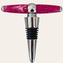 Magenta Resin T-Handle Winetopper Corkscrew by Paul's Hand Turned Creations featuring a shiny metallic finish and black rubber seal.