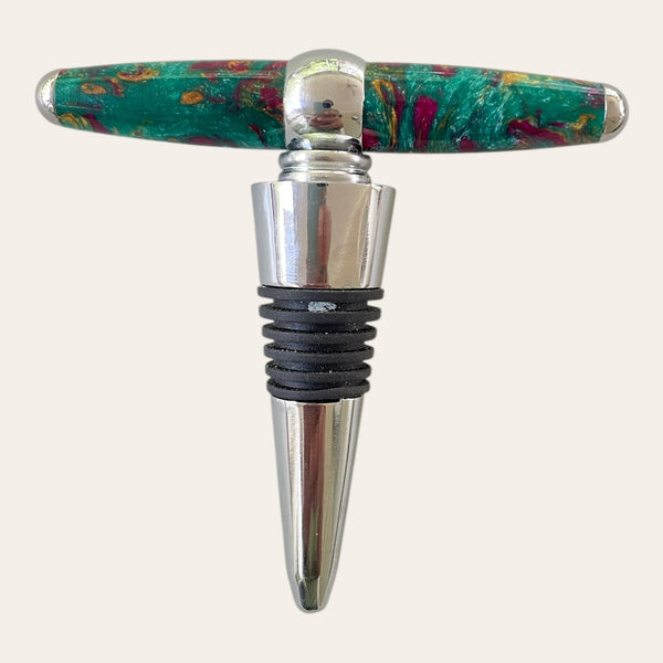 Resin Hand Turned  T-Handle Winetopper Corkscrew - Mystical