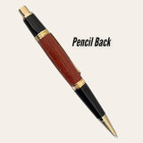 Handmade Gatsby pen set, padauk wood & gold by Paul's Hand Turned Creations  labeled 