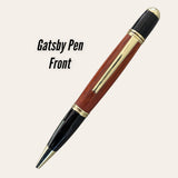 Hand-Turned Gatsby Pen Set with Padauk wood midsection, by Paul's Hand Turned Creations.