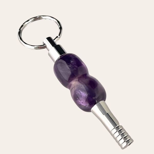 Purple Passion Resin Key Chain with Safety Whistle