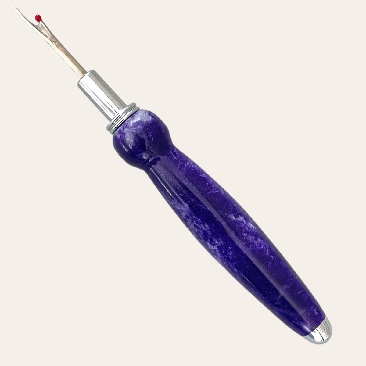 Hand Turned Resin Single Blade Seam Ripper - Purple Passion