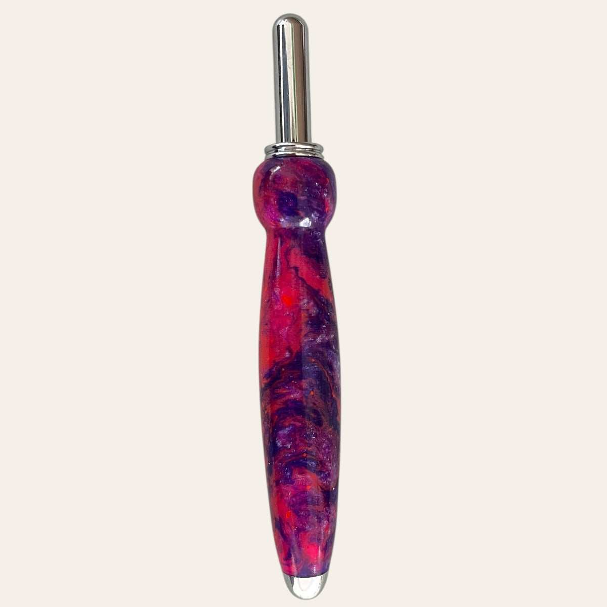 Hand-turned resin handle with tip, like a stylized pen or seam ripper by Paul's Hand Turned Creations.