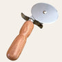 Red Oak Wood Hand Turned Pizza Cutter