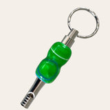 Summer resin keychain: safety whistle, textured grip, chrome trim by Paul's Hand Turned Creations.