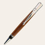 Paul's Hand Turned Creations' Teak Wood Pen features chrome trim and sleek craftsmanship.