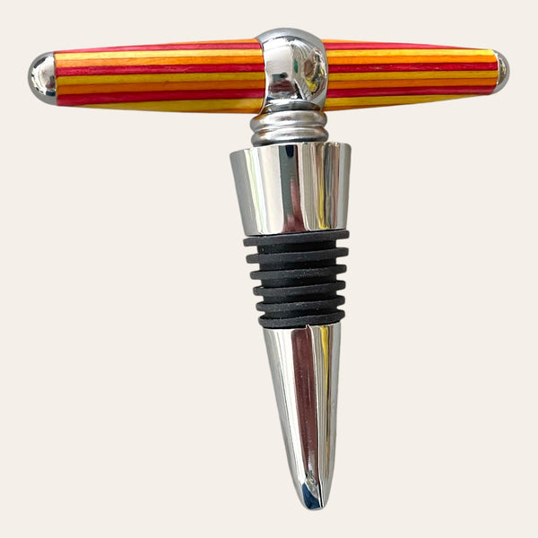 Tequila Sunrise Hand Turned  T-Handle Winetopper Corkscrew