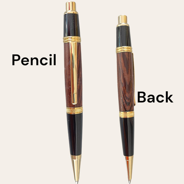 Hand-Turned Gatsby Pen and Pencil Set - Wenge Wood