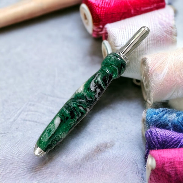 Resin Single Blade Seam Ripper-Evergreen Forest with Blade In Handle Paul's Hand Turned Creations   