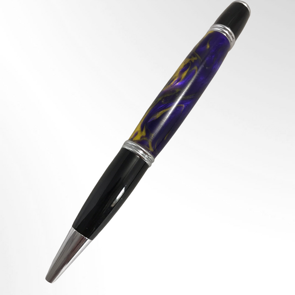 Purple with Yellow Gatsby Pen Pens Paul's Hand Turned Creations   