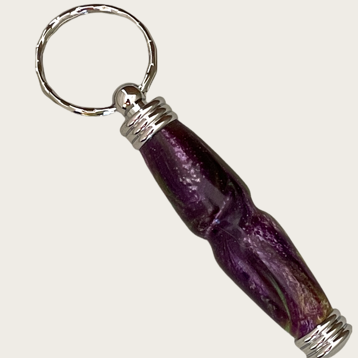 Secret Compartment Key Chain-Purple Lime Key Chain Paul's Hand Turned Creations   