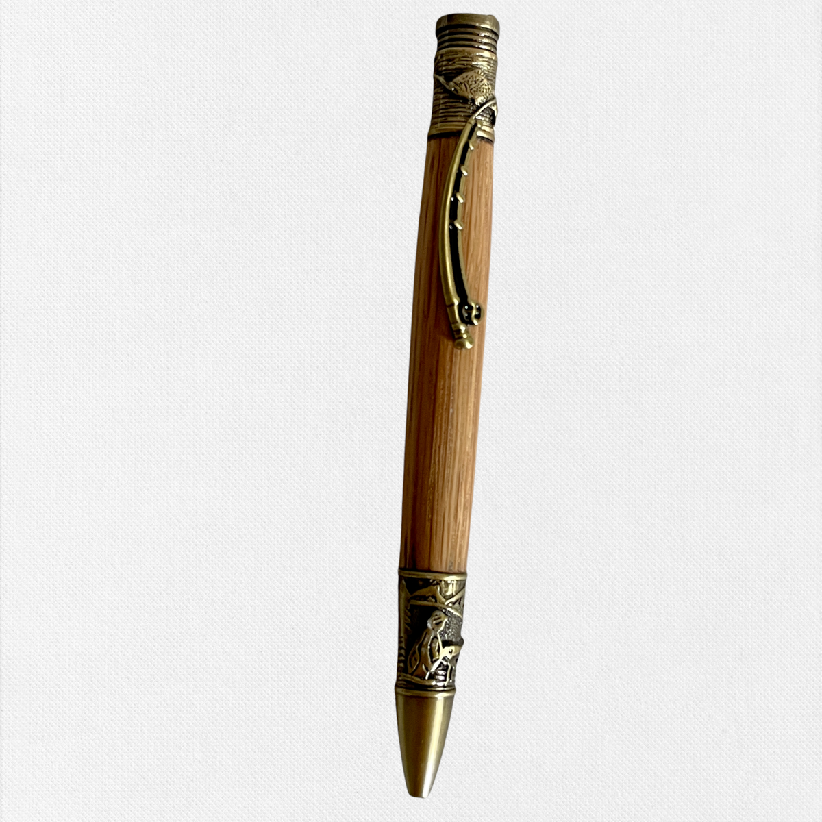 Zebrawood Fly Fishing Pen With Antique Brass Trim Pens Paul's Hand Turned Creations   