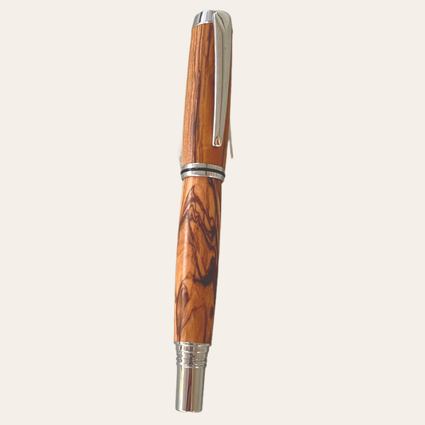 Hand Turned Exotic Bethlehem Olive Wood Jr. Gentleman Rollerball Refillable Pen Pens Paul's Hand Turned Creations   