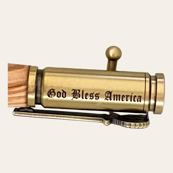 Statue Of Liberty Bolt Action Hand Turned Pen with Bethlehem Olive Wood Pens & Pencils Paul's Hand Turned Creations   