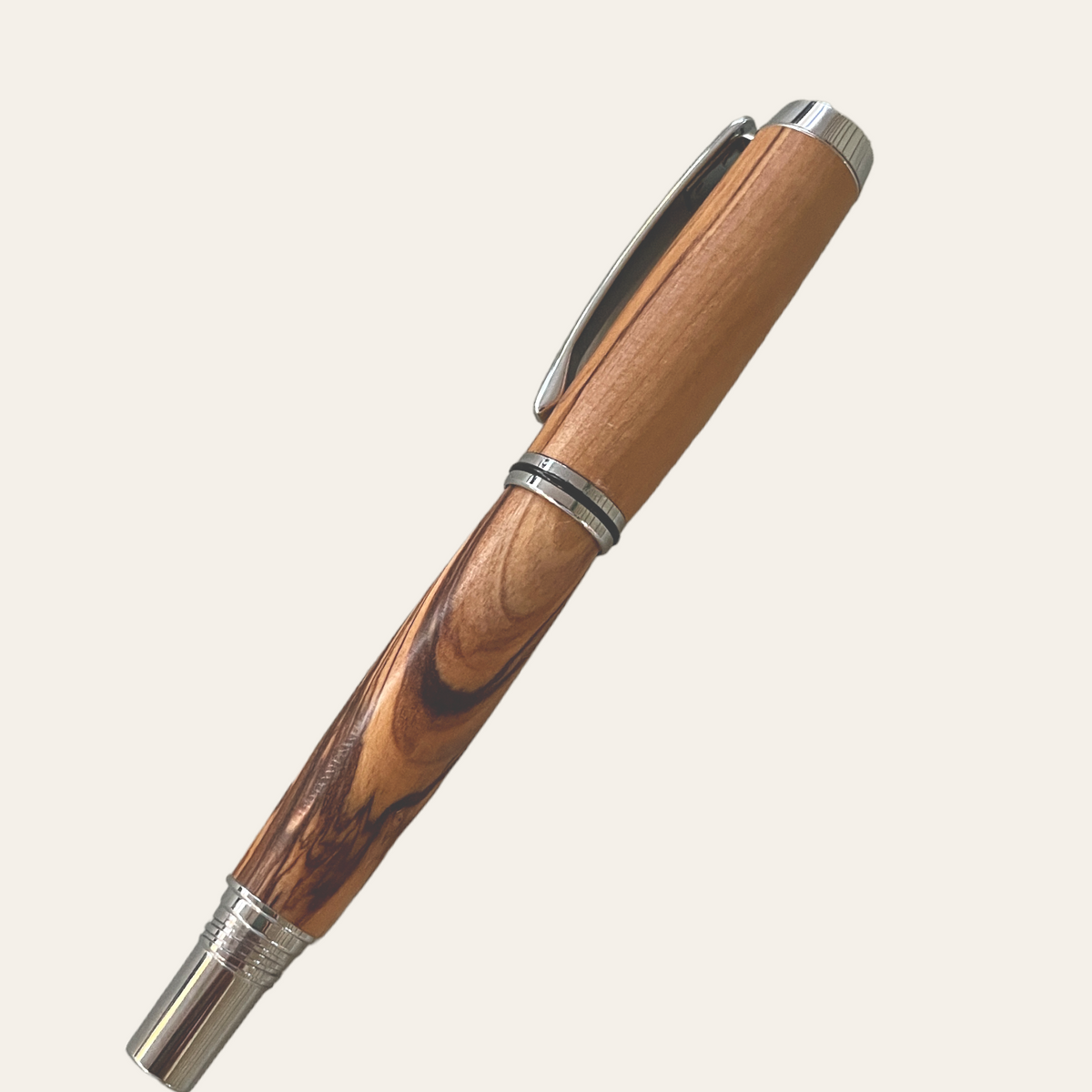Hand Turned Exotic Bethlehem Olive Wood Jr. Gentleman Rollerball Refillable Pen Pens Paul's Hand Turned Creations   