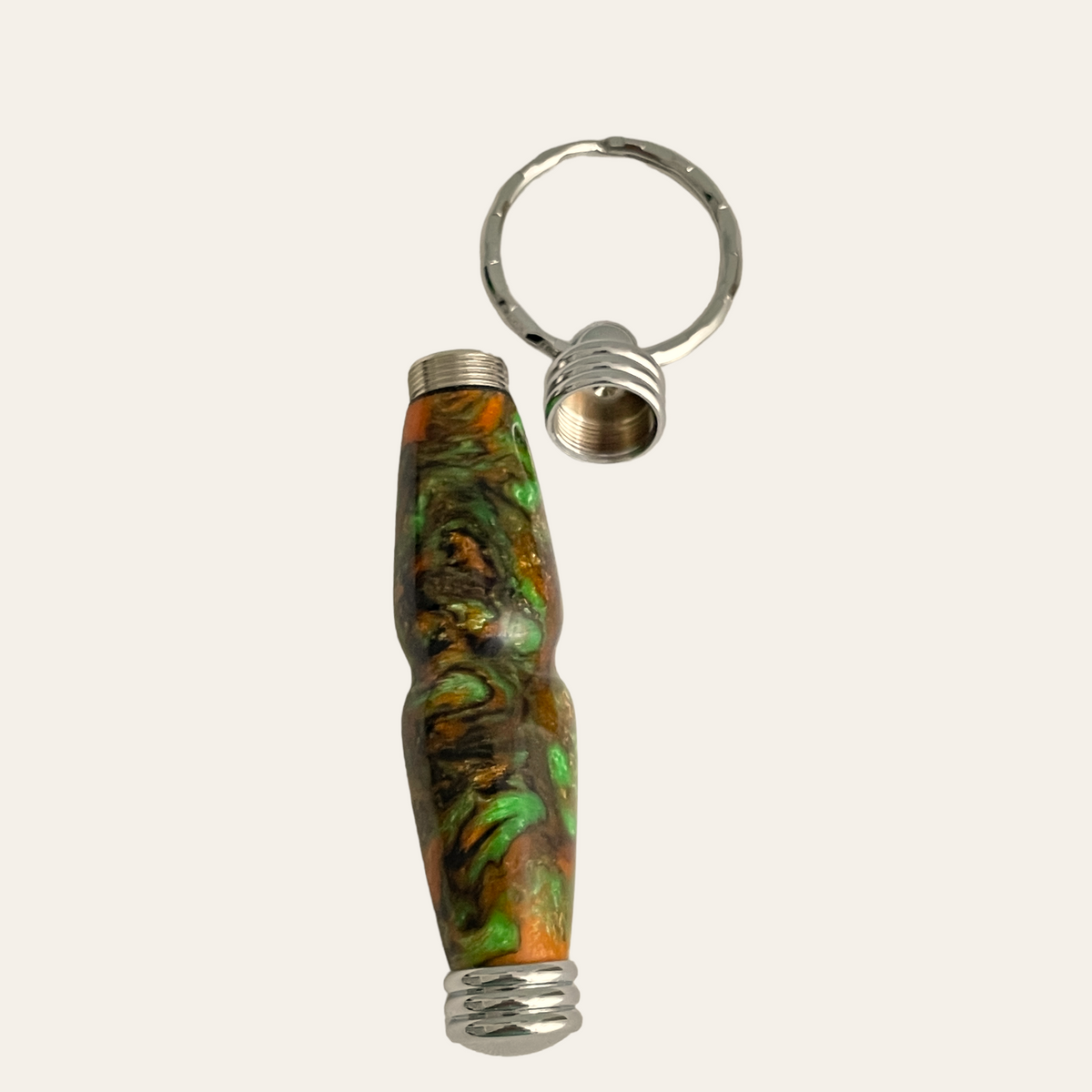 Hand Turned Resin Secret Compartment Key Chain- Fall Key Chain Paul's Hand Turned Creations   